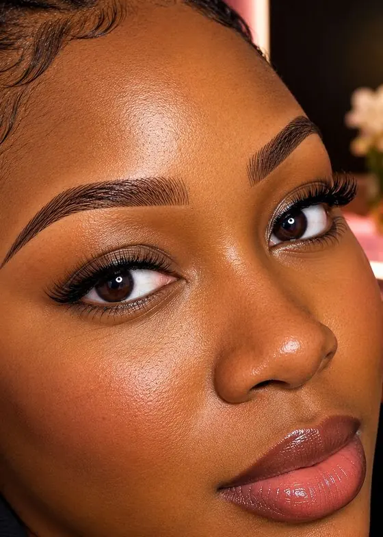 Balanced brows with soft eye makeup